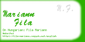 mariann fila business card
